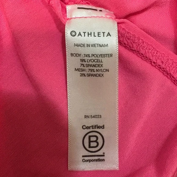 Athleta Tank Top Hot Pink Medium Workout Athletic Wear Athleisure Barbiecore - Picture 4 of 5
